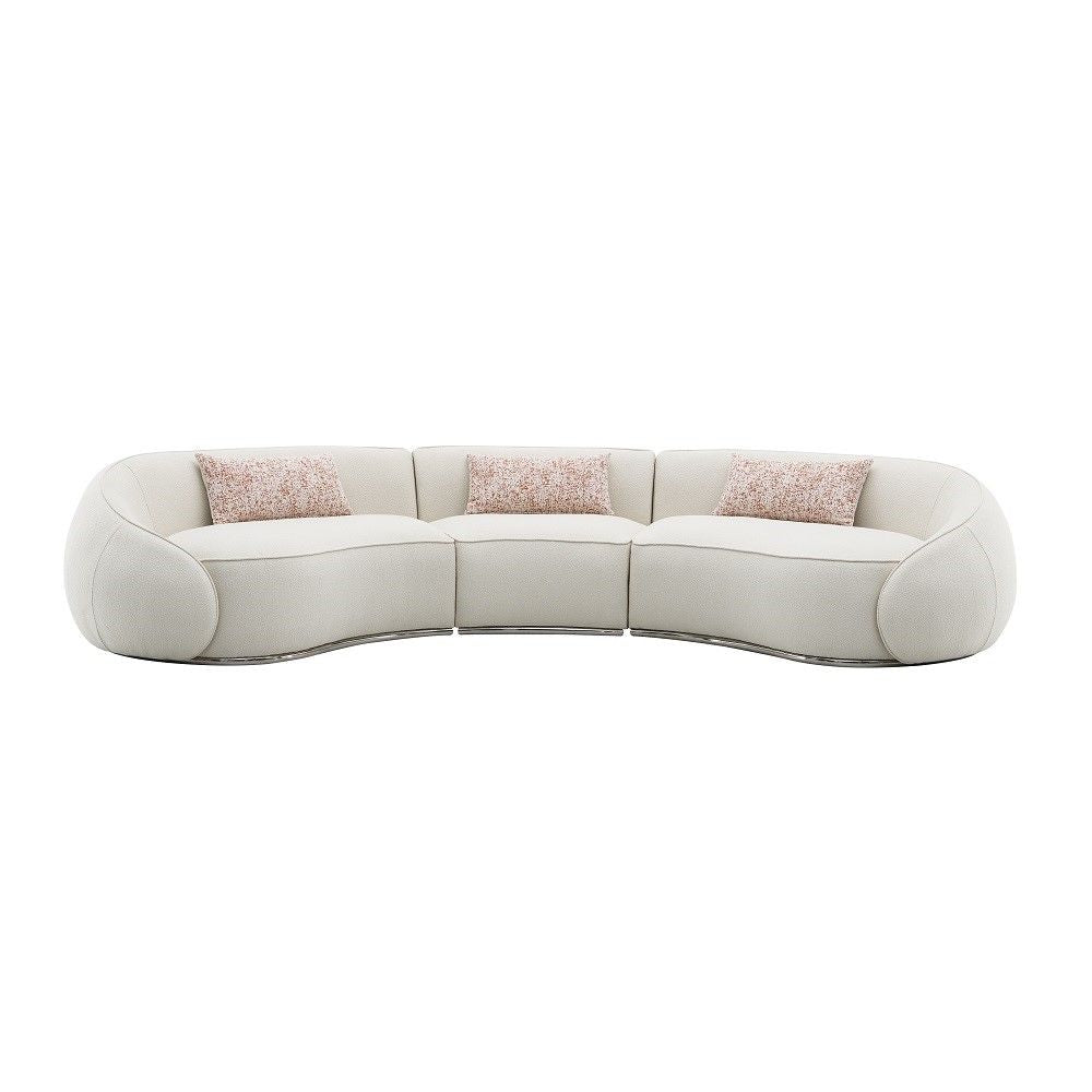 Sahara - Sectional Sofa With 3 Pillows - Beige Boucle - Urban Living Furniture (Los Angeles, CA)