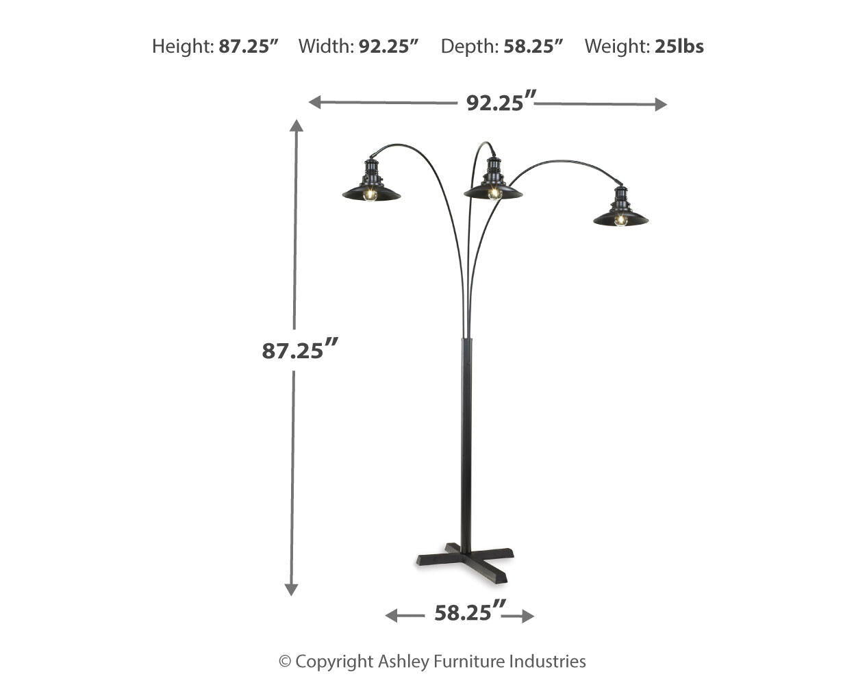 Sheriel - Metal Arc Lamp  - Black - Urban Living Furniture (Los Angeles, CA)