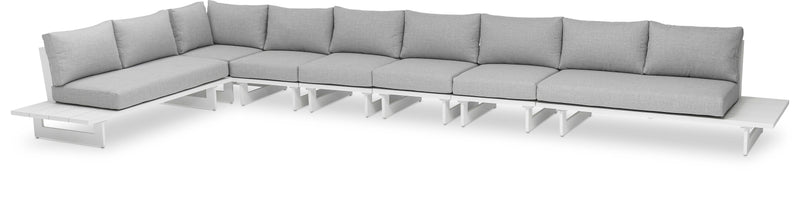 Maldives - 7 Piece Water Resistant Outdoor Patio Modular Sectional With White Base