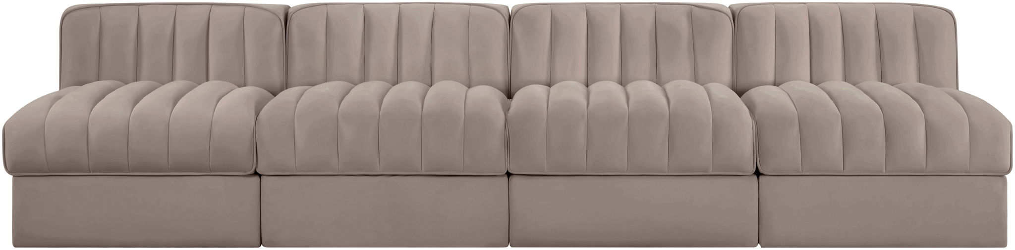 Rummi - Armless Velvet Performance Fabric Upholstered 4 Piece Modular Sofa - Urban Living Furniture (Los Angeles, CA)