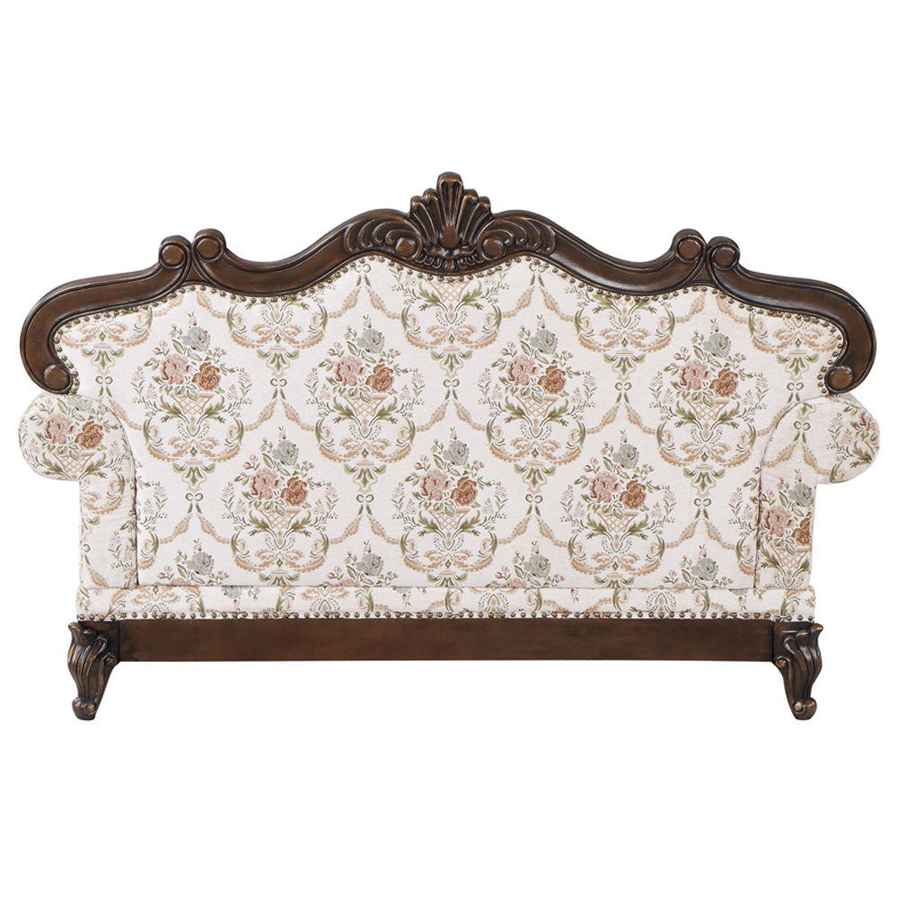 Nayla - Loveseat With 3 Pillows - Pattern Fabric & Cherry - Urban Living Furniture (Los Angeles, CA)