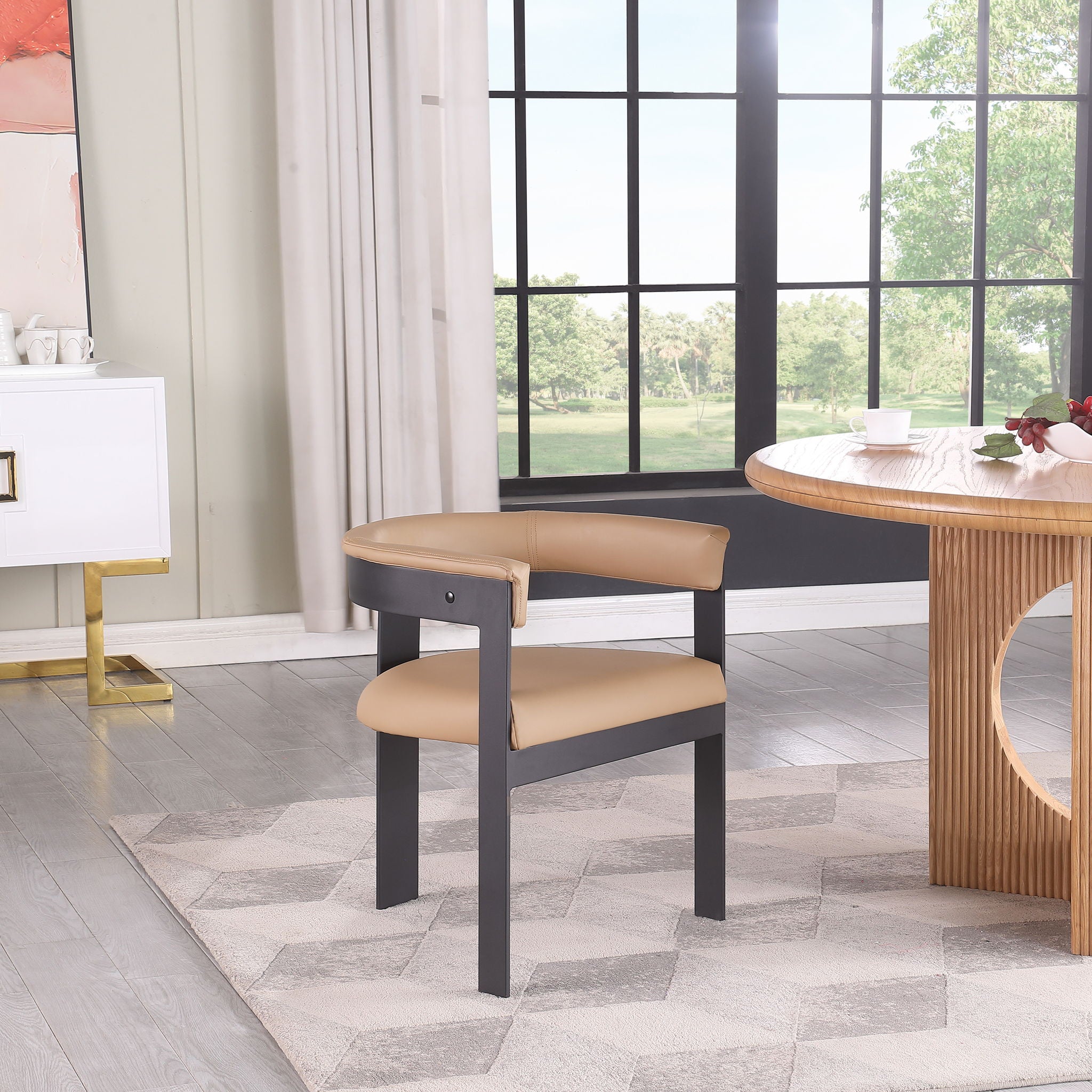 Romeo - Faux Leather Dining Chair With Black Base (Set of 2) - Urban Living Furniture (Los Angeles, CA)