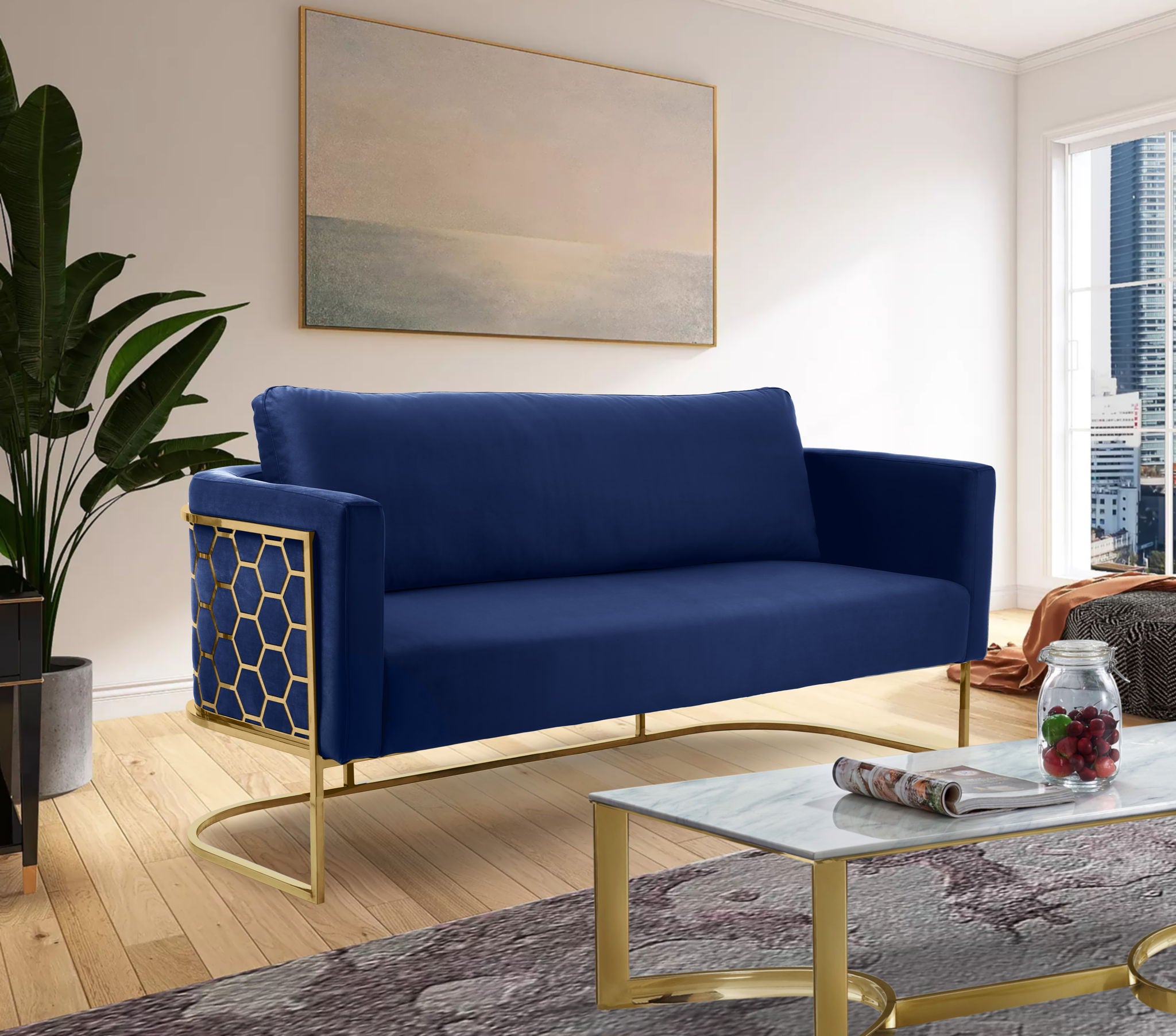 Casa - Sofa with Gold Legs