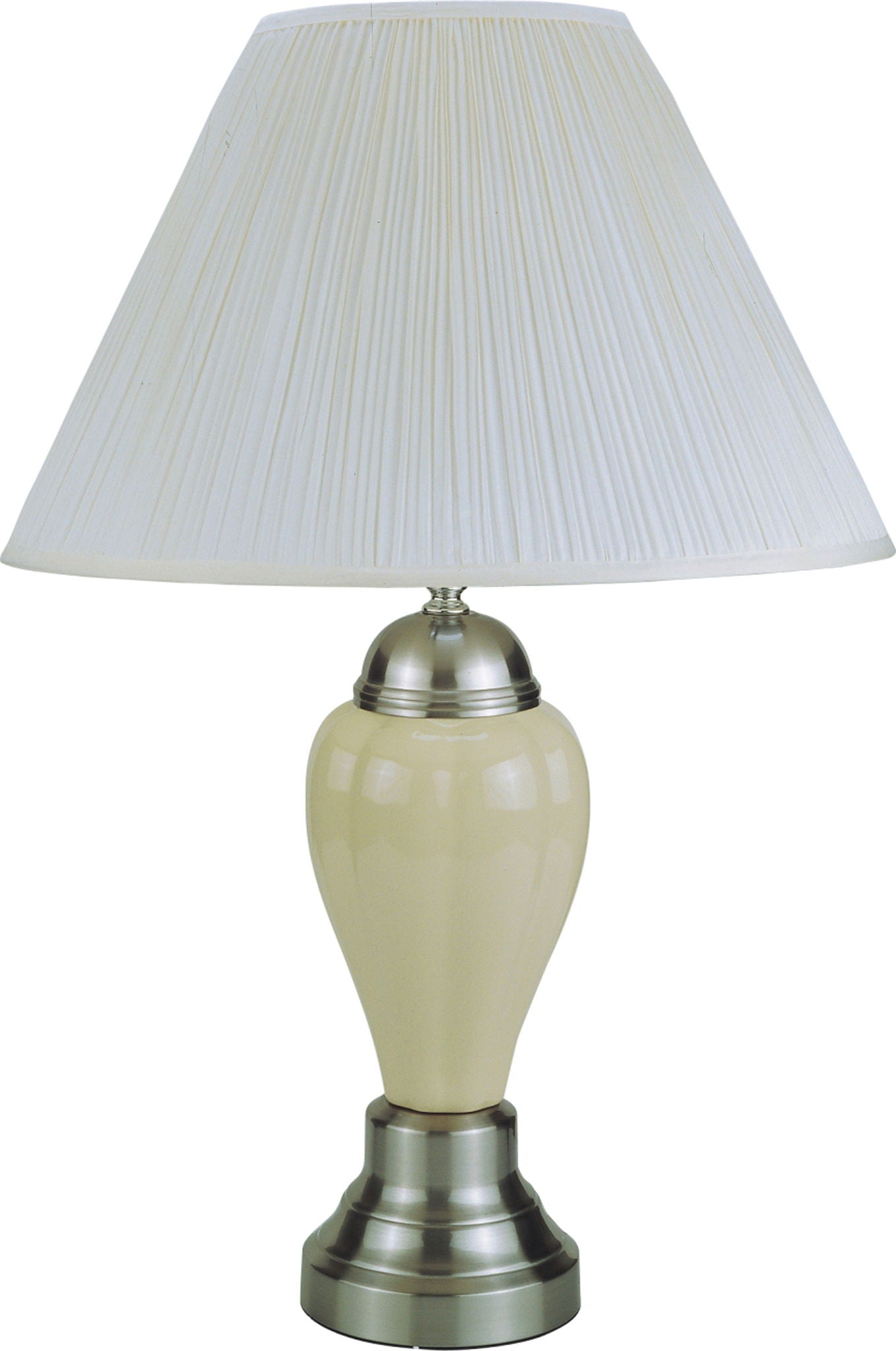 Satin Nickel - Porcelain Lamp - Ivory - Urban Living Furniture (Los Angeles, CA)