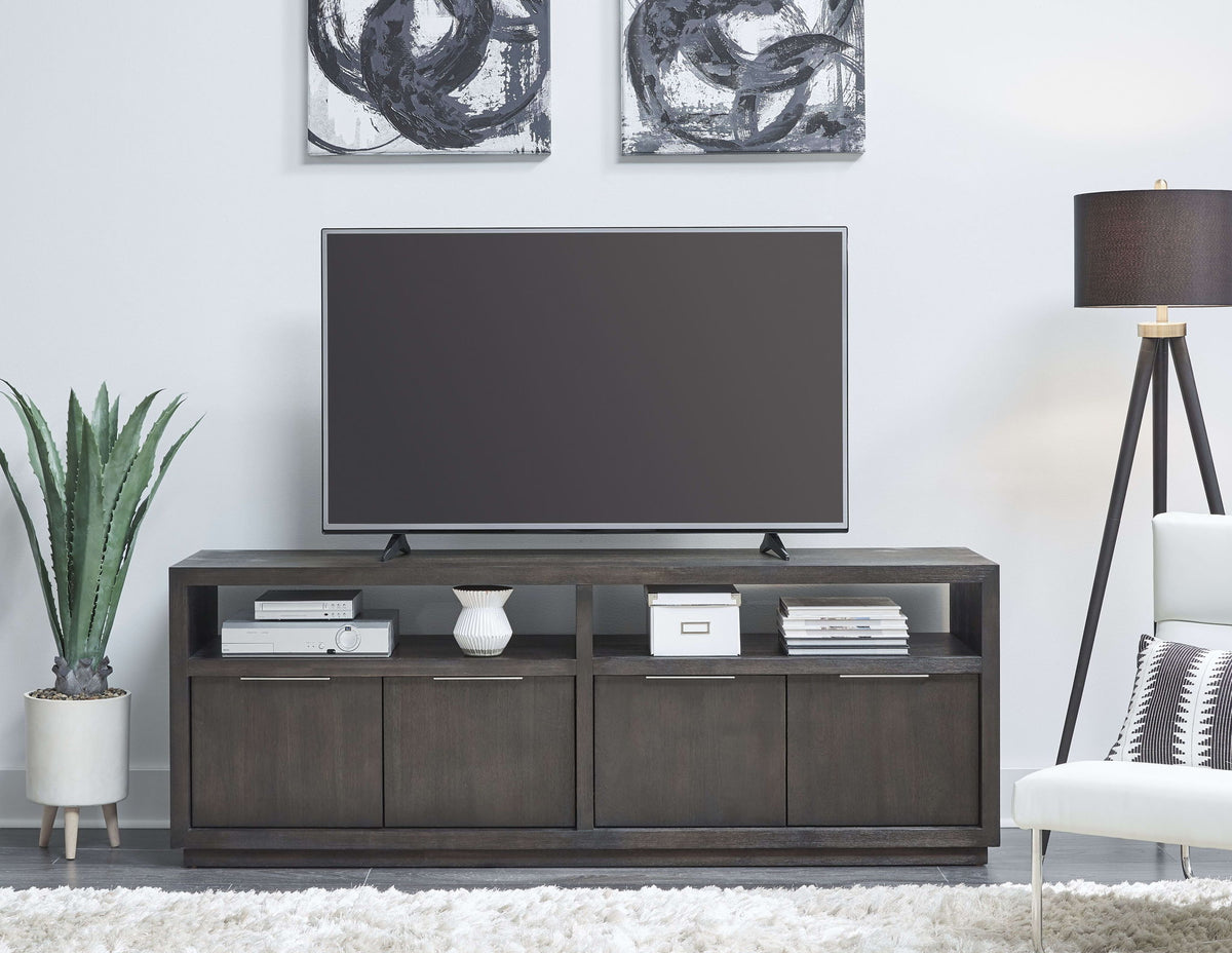 Oxford - Solid Wood 74" Media Console - Basalt Gray