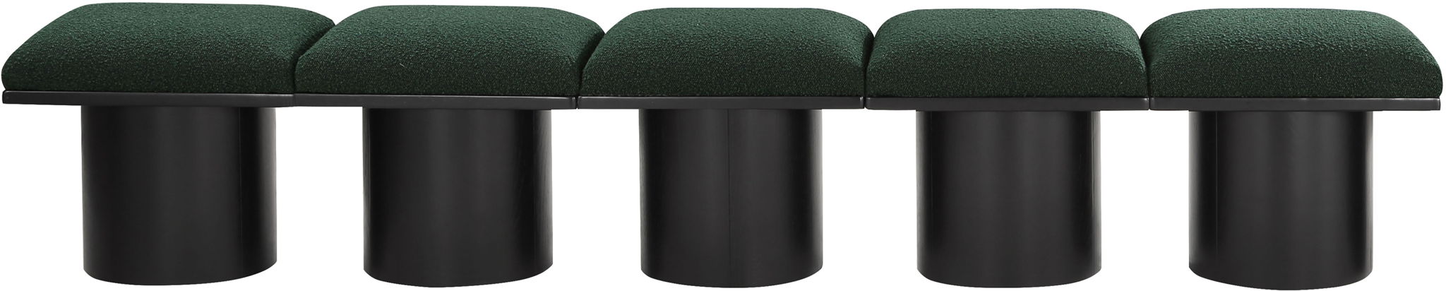 Pavilion - 5 Piece Modular Bench With Black Base