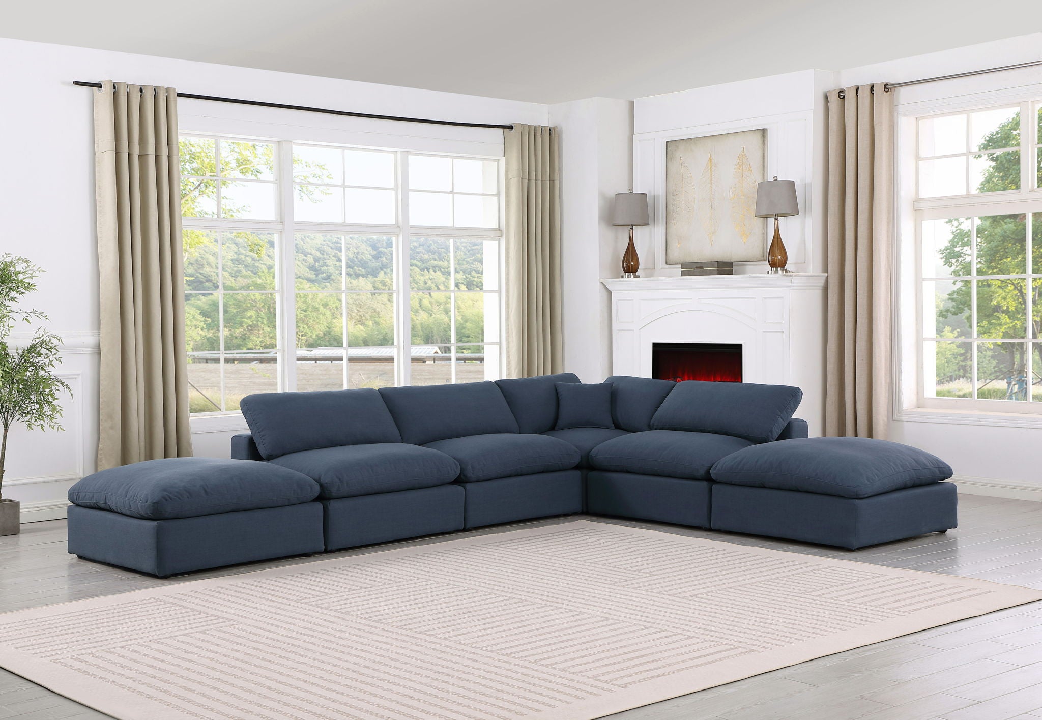 Comfy - 6 Piece Linen Modular Sectional - Urban Living Furniture (Los Angeles, CA)