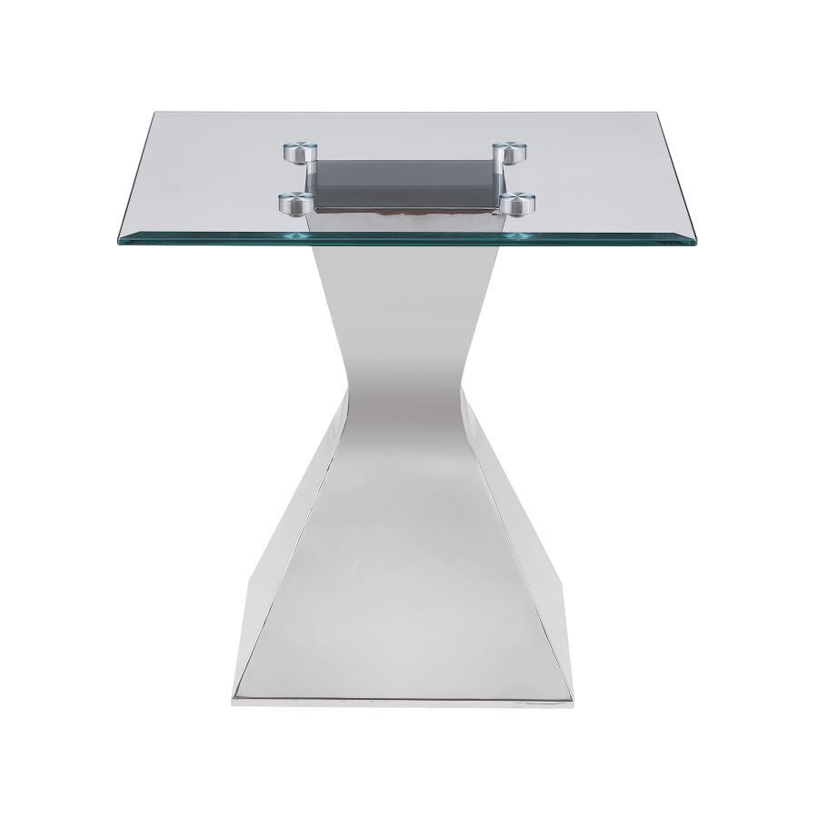 Jenny - Glass Top End Table - Silver - Urban Living Furniture (Los Angeles, CA)