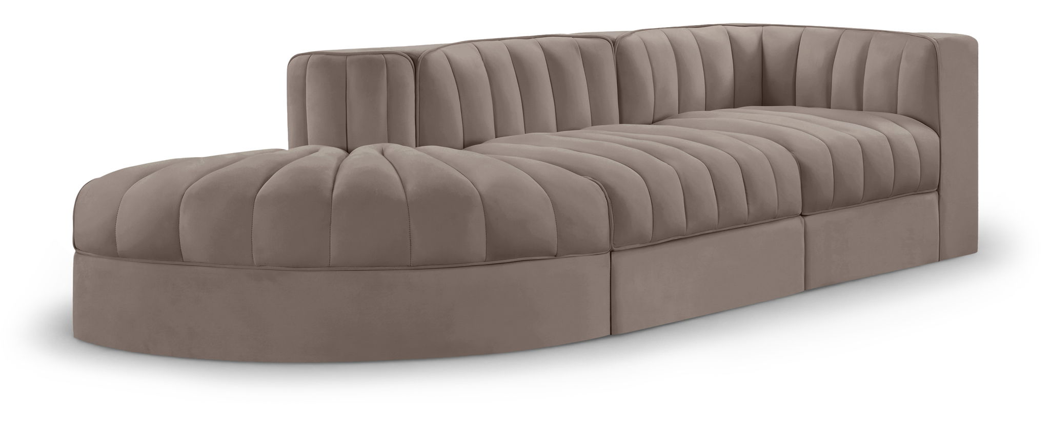 Rummi - Velvet Performance Fabric Upholstered 3 Piece Modular Sectional - Urban Living Furniture (Los Angeles, CA)