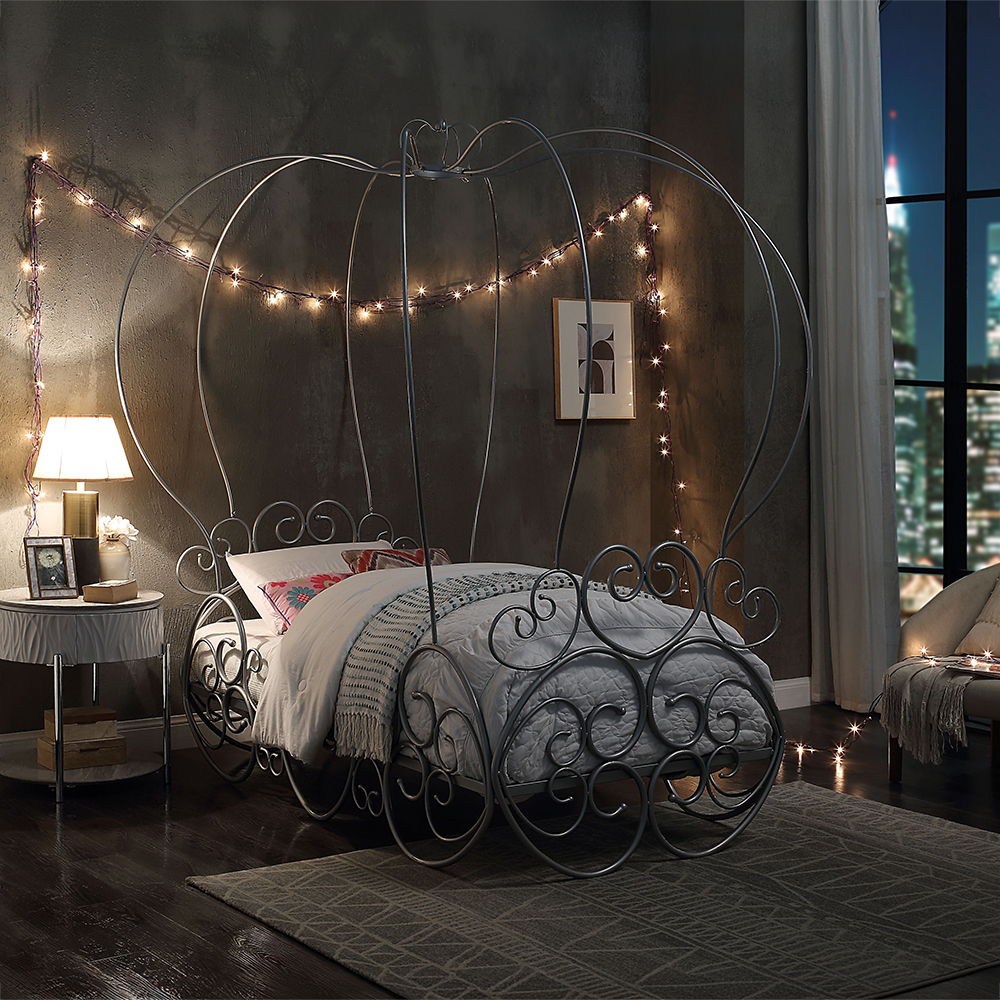 Priya - Twin Bed With Canopy - Silver - Urban Living Furniture (Los Angeles, CA)
