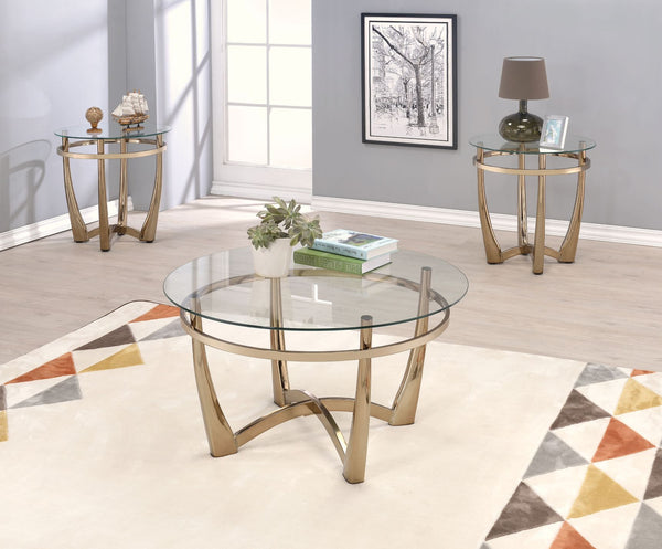 Orlando II - Coffee Table - Champagne & Clear Glass - Urban Living Furniture (Los Angeles, CA)