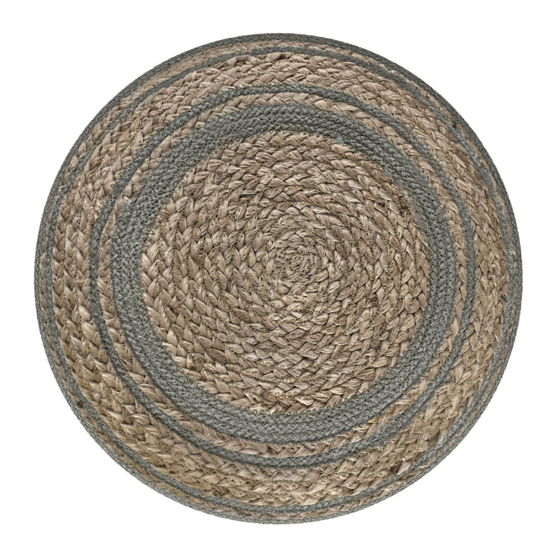 Serena - Handcrafted Round Braided Pouf