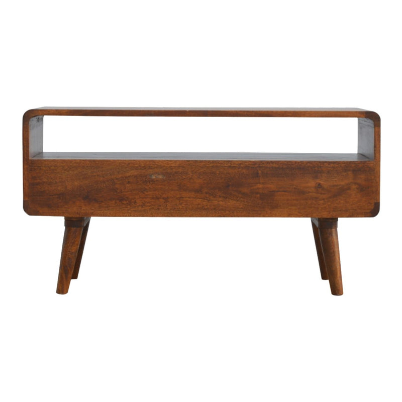 Solid Wood Curved Media Unit