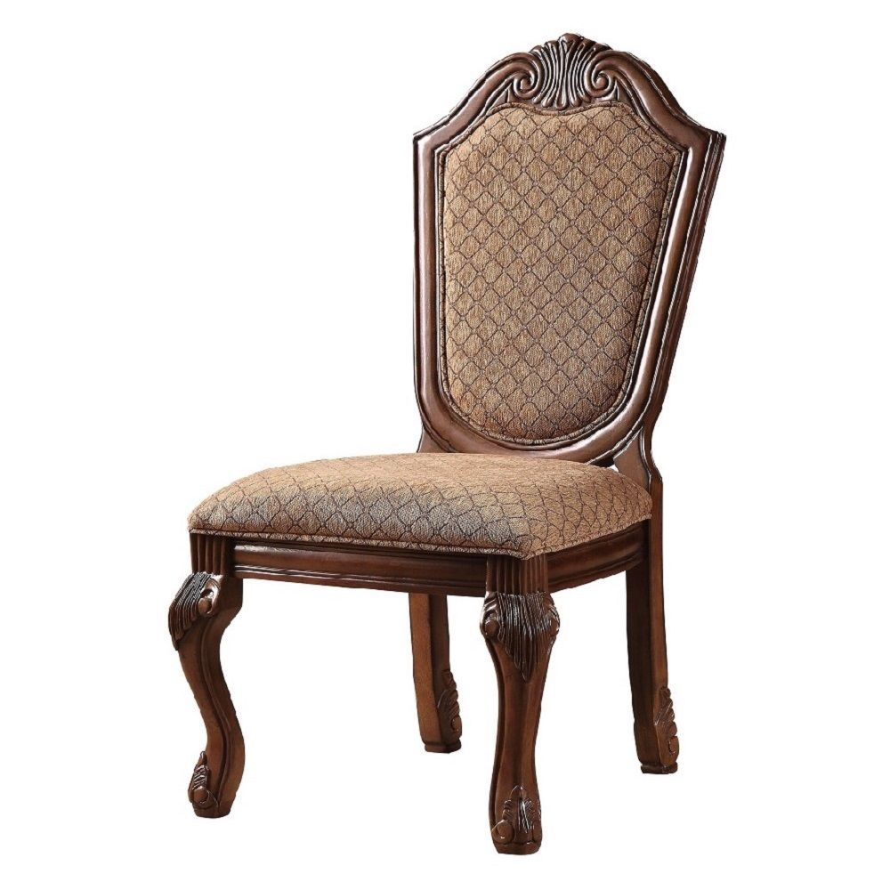 Chateau De Ville - Side Chair (Set of 2) - Fabric & Cherry Finish - Urban Living Furniture (Los Angeles, CA)