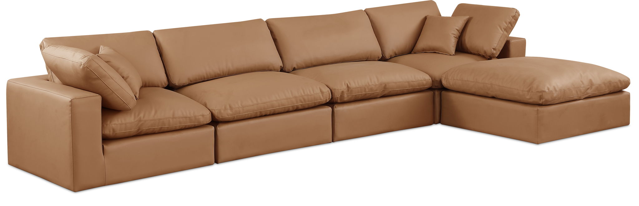 Comfy - 5 Piece Faux Leather Modular Sectional With Chaise - Urban Living Furniture (Los Angeles, CA)