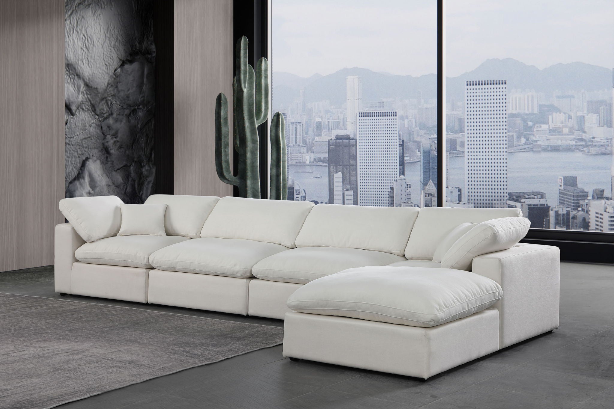 Comfy - 5 Piece Linen Modular Sectional With Chaise - Urban Living Furniture (Los Angeles, CA)