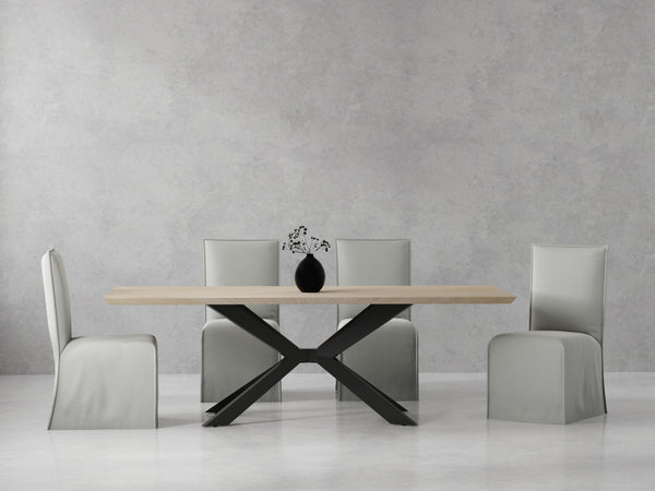 Crossings - Rectangular Dining Table With 4 Upholstered Chairs - Natural