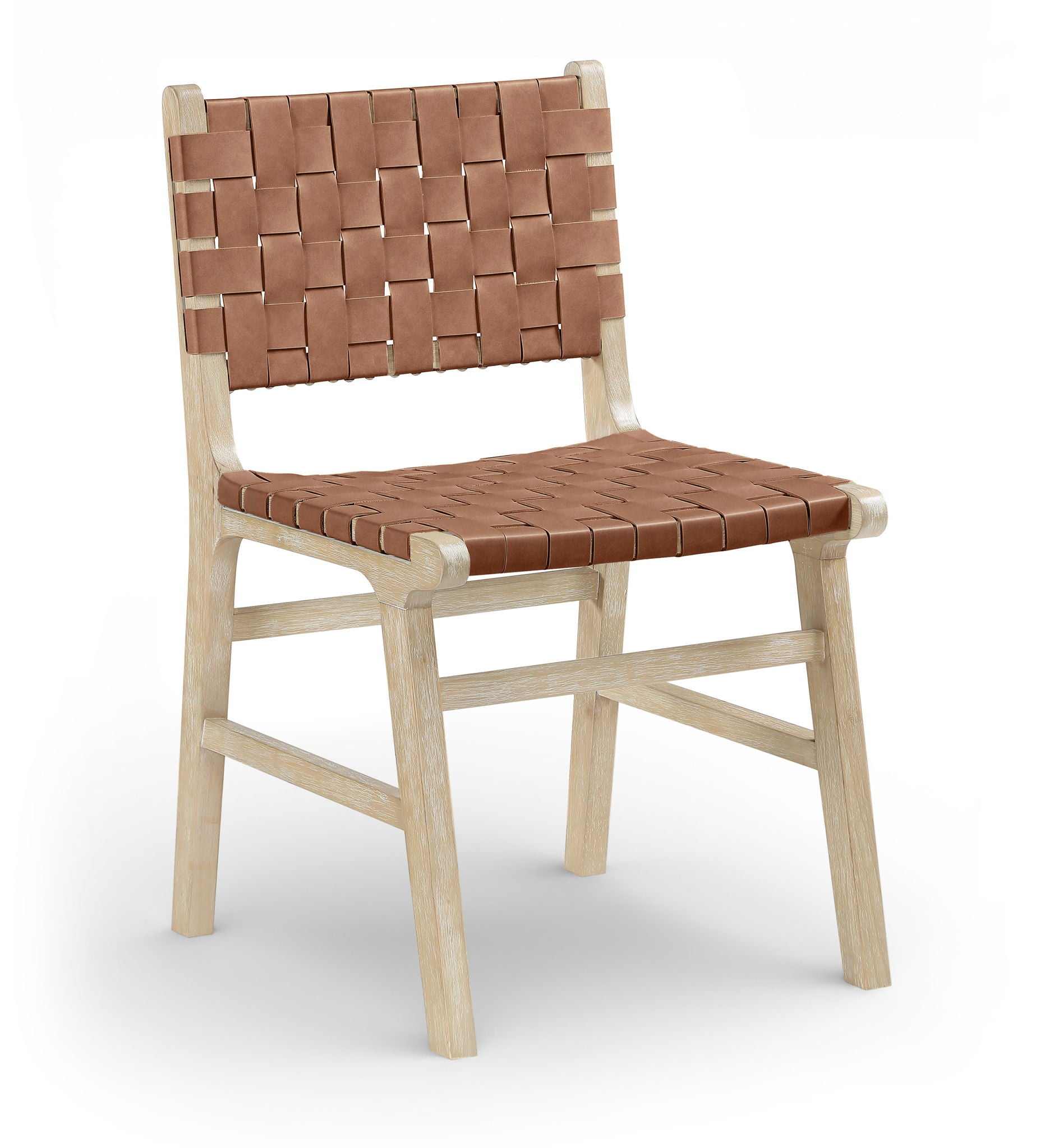 Entwine - Vegan Leather Upholstered Dining Chair - Painted Natural - Urban Living Furniture (Los Angeles, CA)