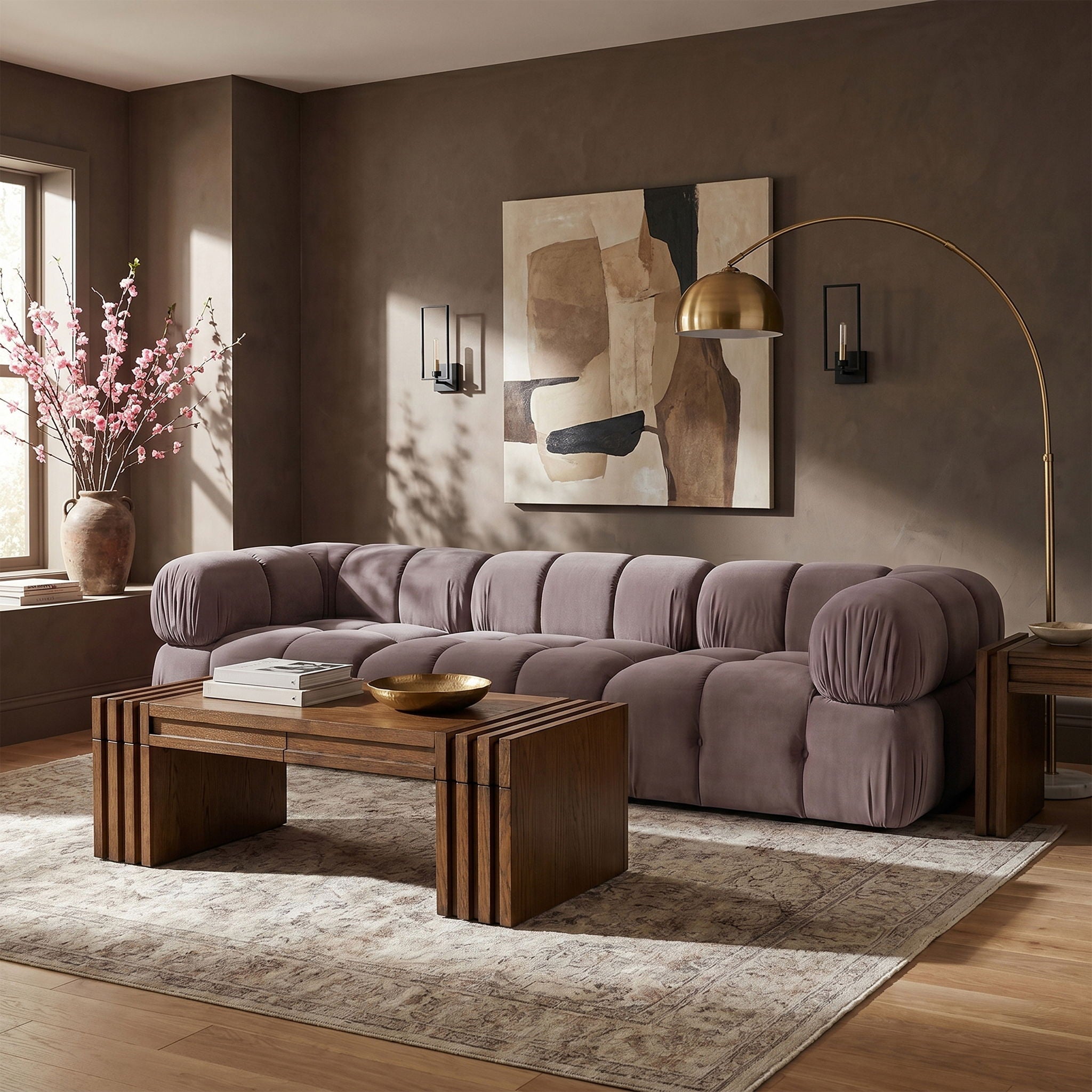 Orin - Velvet Performance Fabric Upholstered 3 Piece Modular Sofa - Urban Living Furniture (Los Angeles, CA)