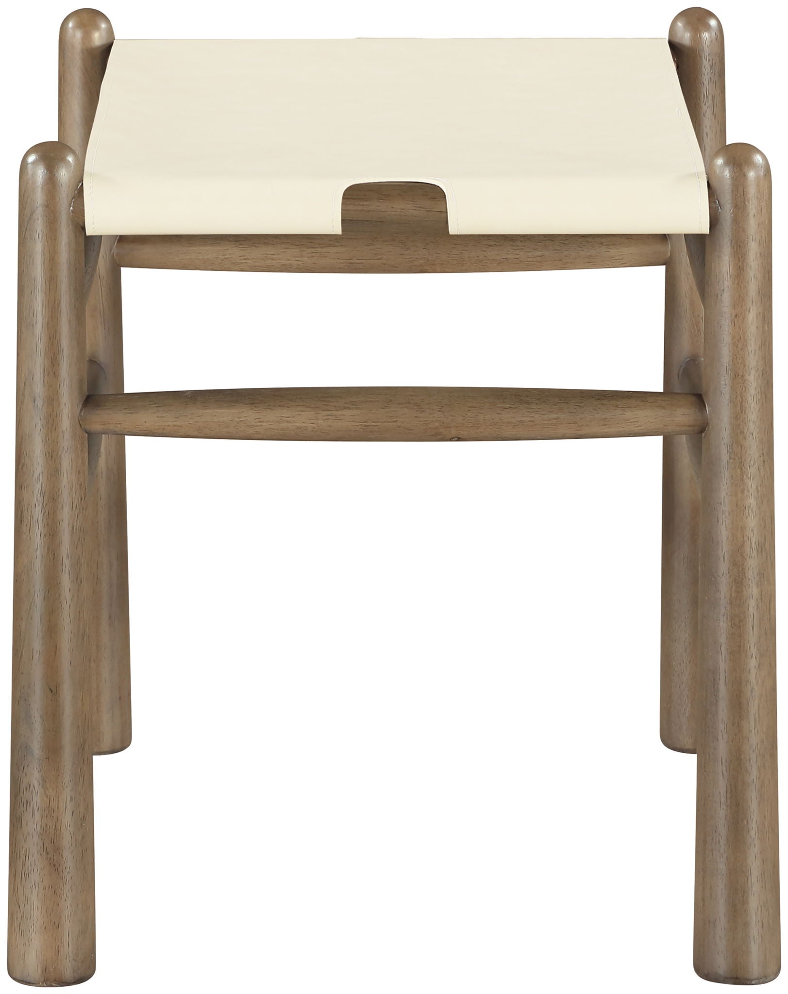 Santos - Faux Leather Upholstered Bench - Walnut Frame