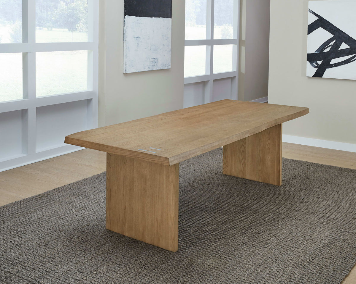 One - Modern Coastal Live Edge Dining Table - White Oak