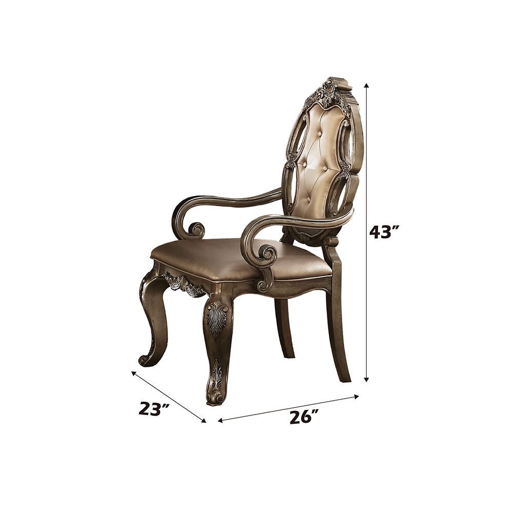 Ragenardus - Arm Chair (Set of 2) - Vintage Synthetic Leather & Vintage Oak - Urban Living Furniture (Los Angeles, CA)