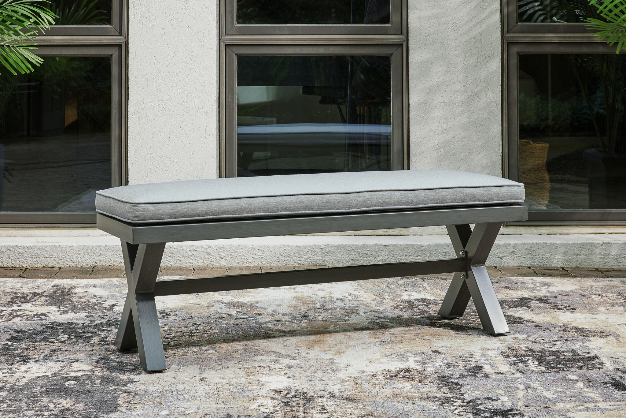 Elite Park - Gray - Bench With Cushion - Urban Living Furniture (Los Angeles, CA)