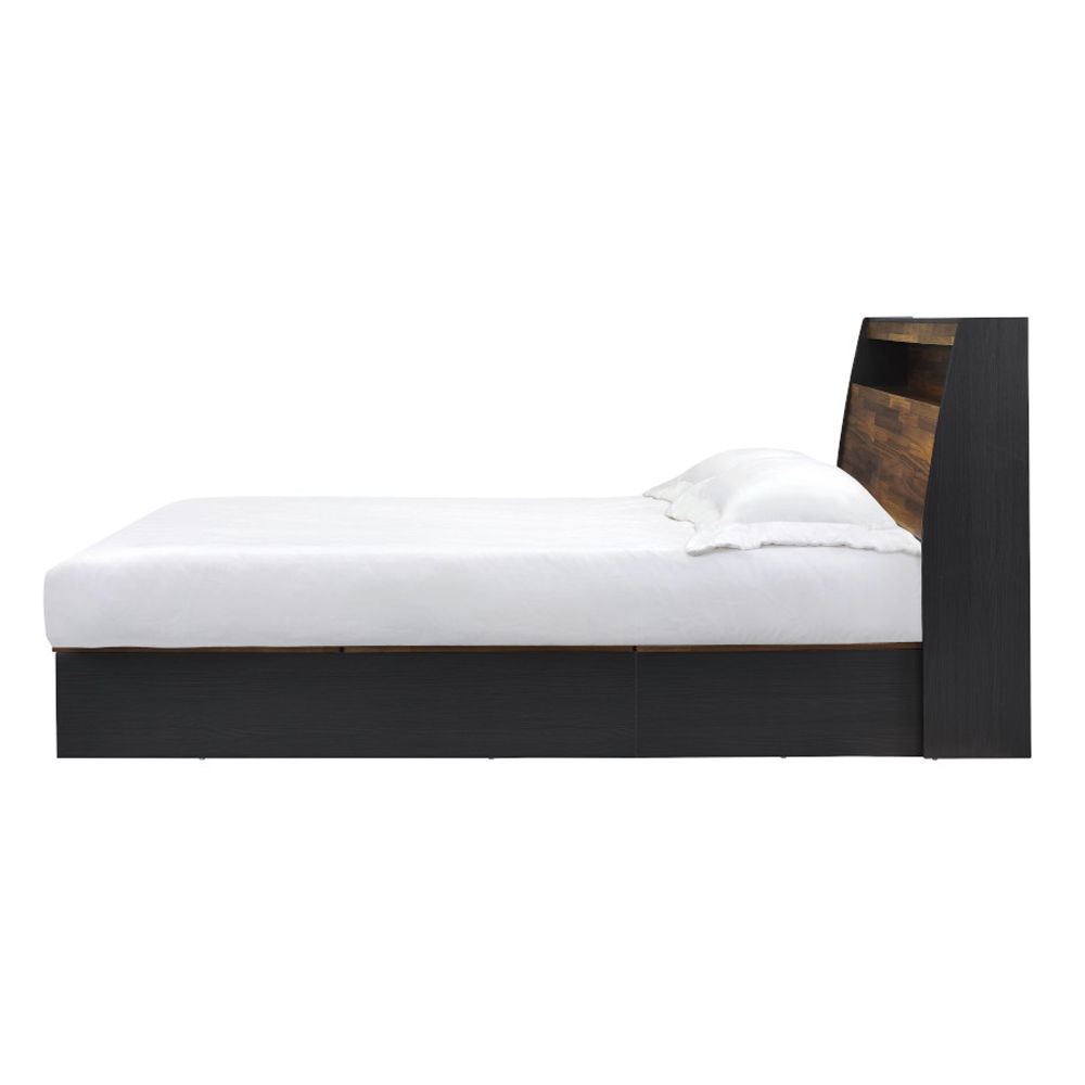 Eos - Queen Bed With Storage - Walnut & Black - Urban Living Furniture (Los Angeles, CA)