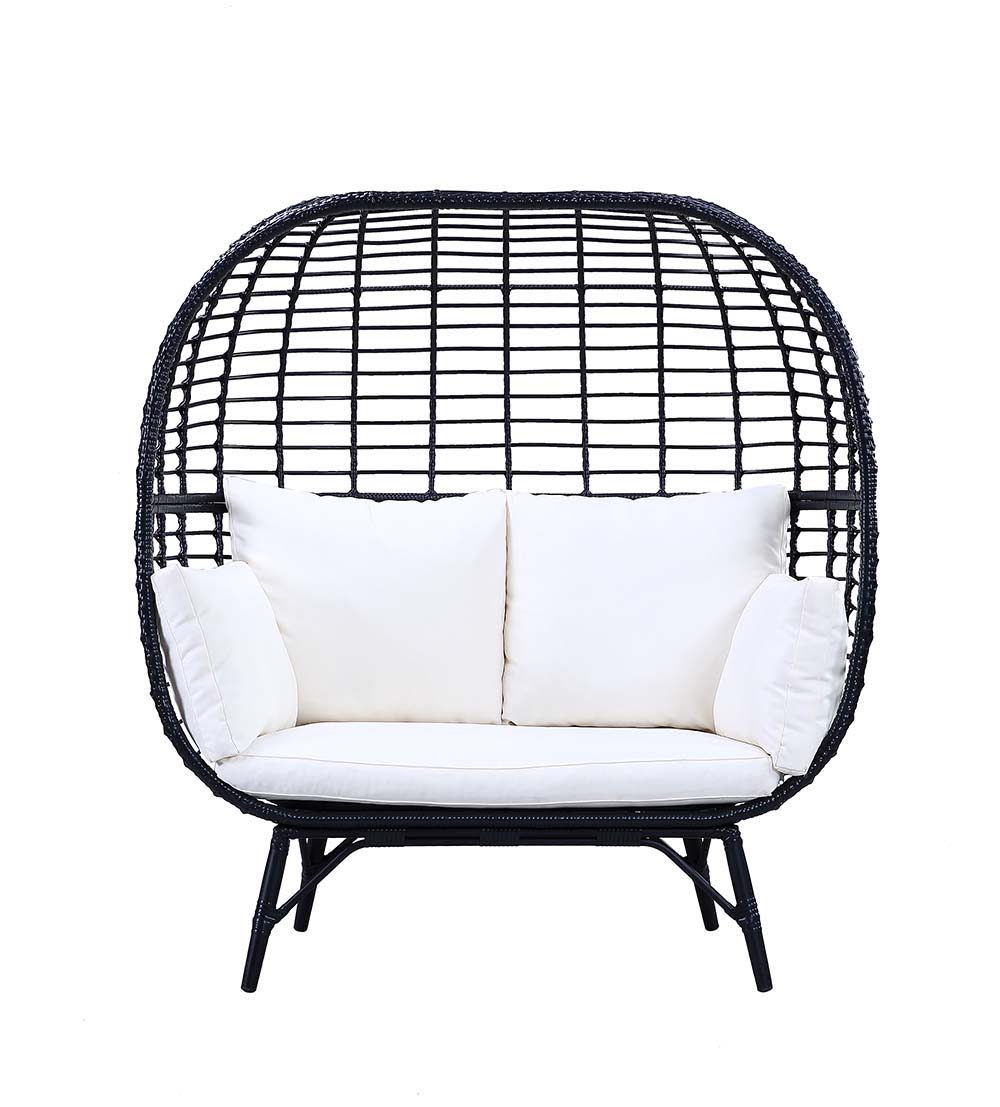 Penelope - Patio Lounge Chair - Cream Fabric & Black - Urban Living Furniture (Los Angeles, CA)