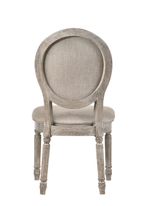 Faustine - Side Chair (Set of 2) - Tan Fabric & Salvaged Light Oak - Urban Living Furniture (Los Angeles, CA)