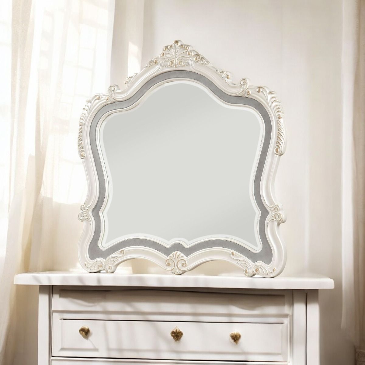 Chantelle - Mirror - Pearl White Finish - Urban Living Furniture (Los Angeles, CA)