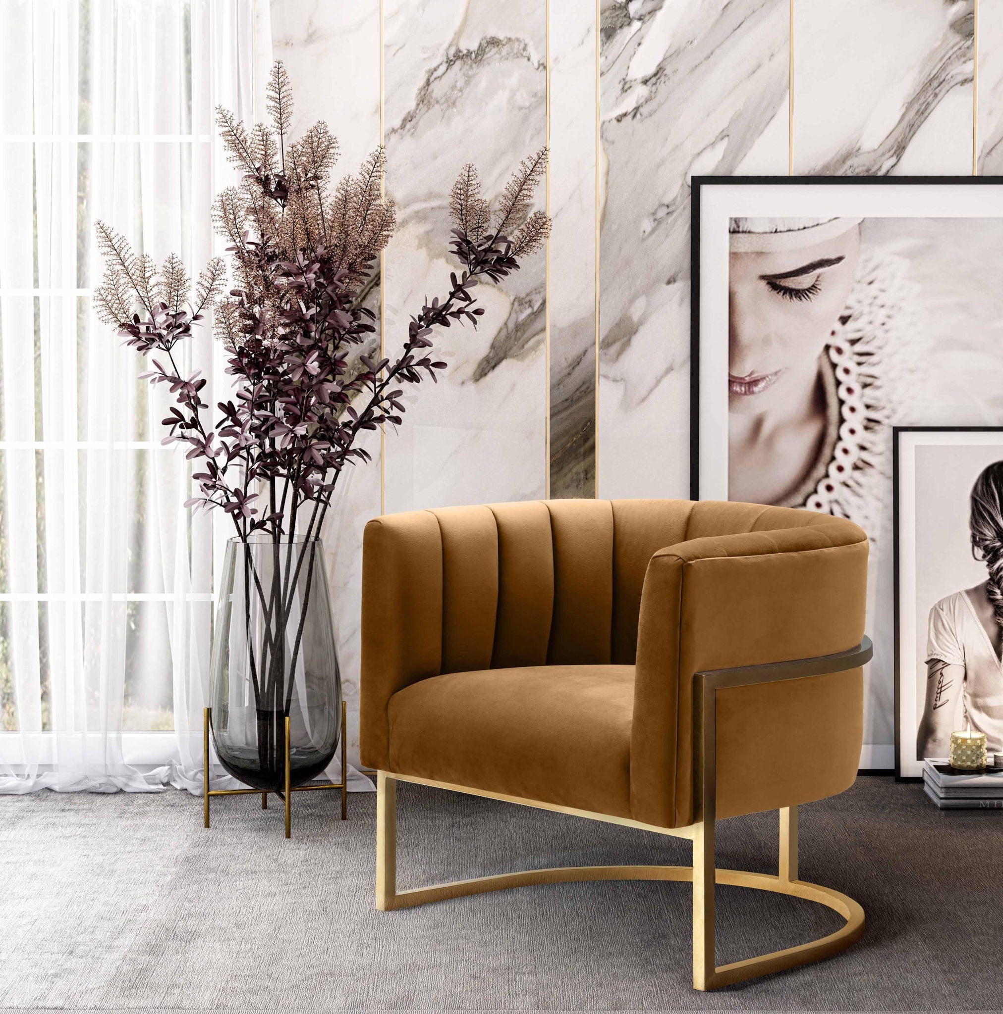 Magnolia - Velvet Chair - Urban Living Furniture (Los Angeles, CA)