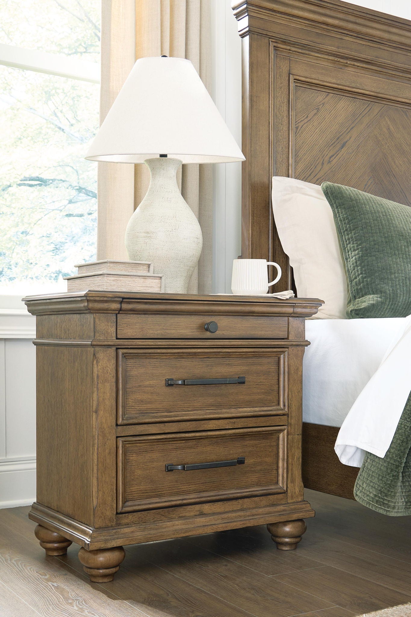 Karallin - Three Drawer Night Stand - Medium Brown - Urban Living Furniture (Los Angeles, CA)