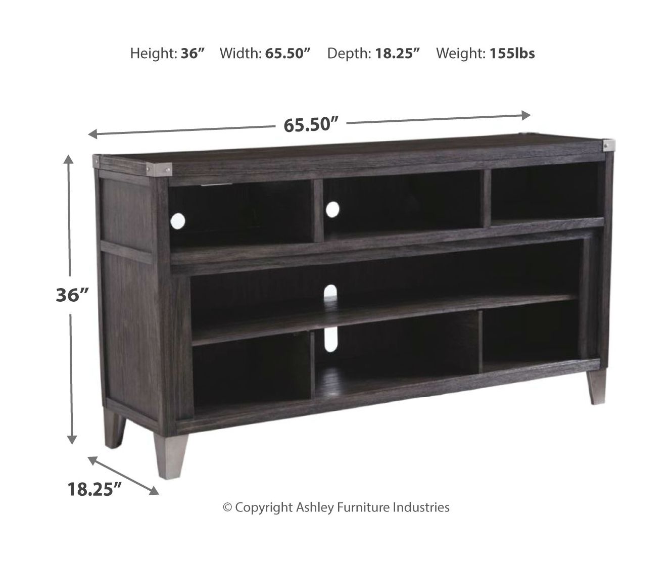 Todoe - Gray - 2 Pc. - 65" TV Stand with Wide Fireplace Insert - Urban Living Furniture (Los Angeles, CA)