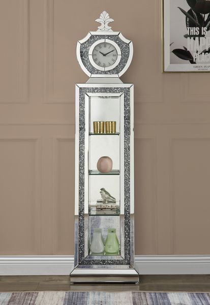 Noralie - Grandfather Clock - Mirrored - Wood - 63" - Urban Living Furniture (Los Angeles, CA)
