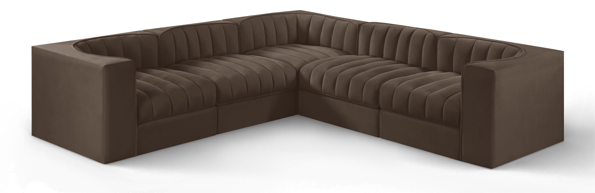 Rummi - Symmetrical Velvet Performance Fabric Upholstered 5 Piece Modular Sectional - Urban Living Furniture (Los Angeles, CA)
