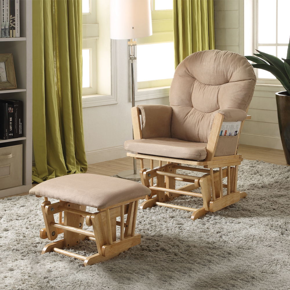Rehan - Accent Chair - Taupe Microfiber & Natural Oak - Urban Living Furniture (Los Angeles, CA)