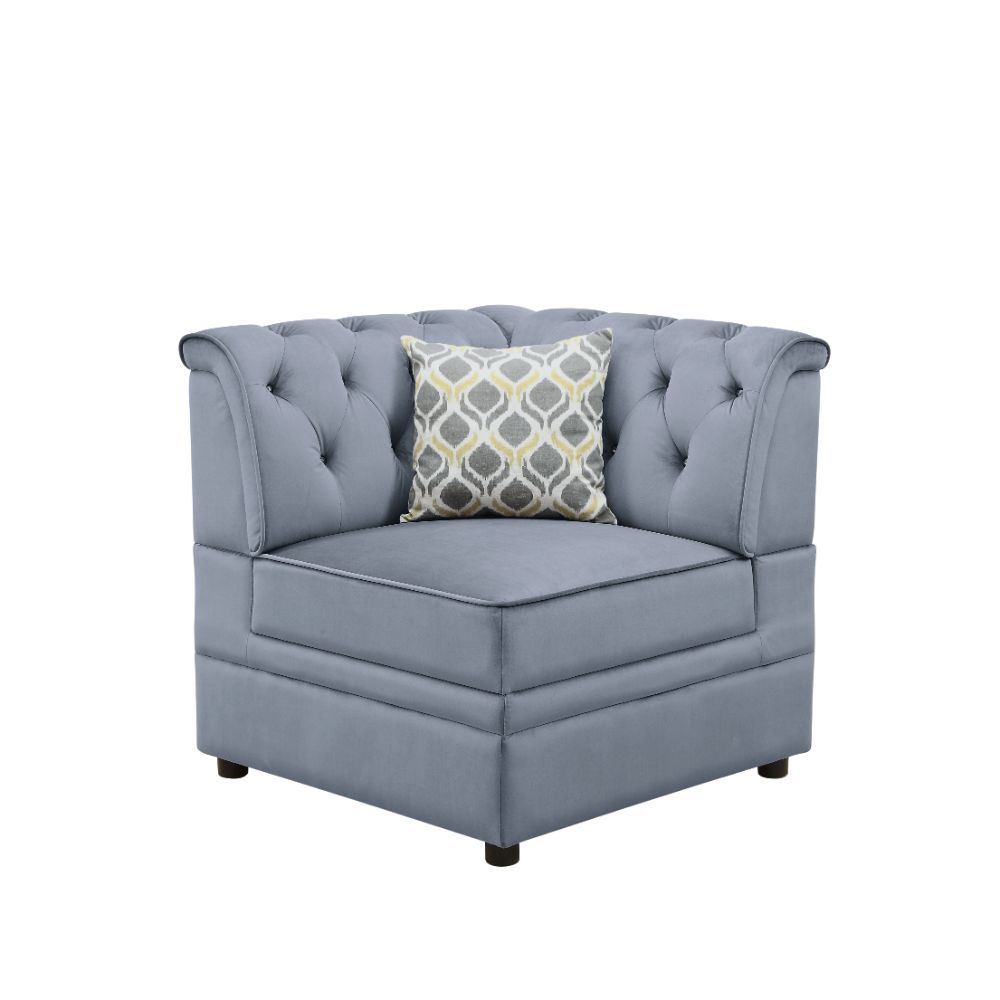 Bois II - Wedge - Gray Velvet - Urban Living Furniture (Los Angeles, CA)