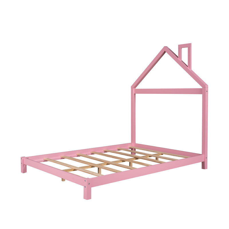 Platform Bed With House Shaped Headboard