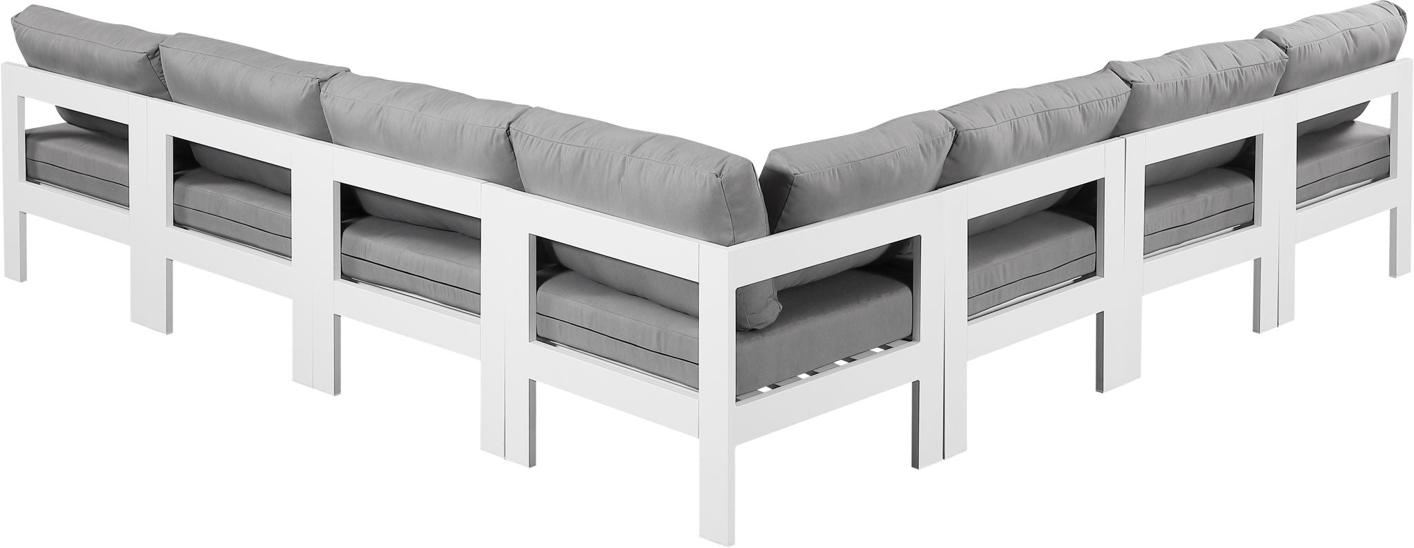 Nizuc - Outdoor Patio 7 Piece Modular Sectional With White Frame - Urban Living Furniture (Los Angeles, CA)