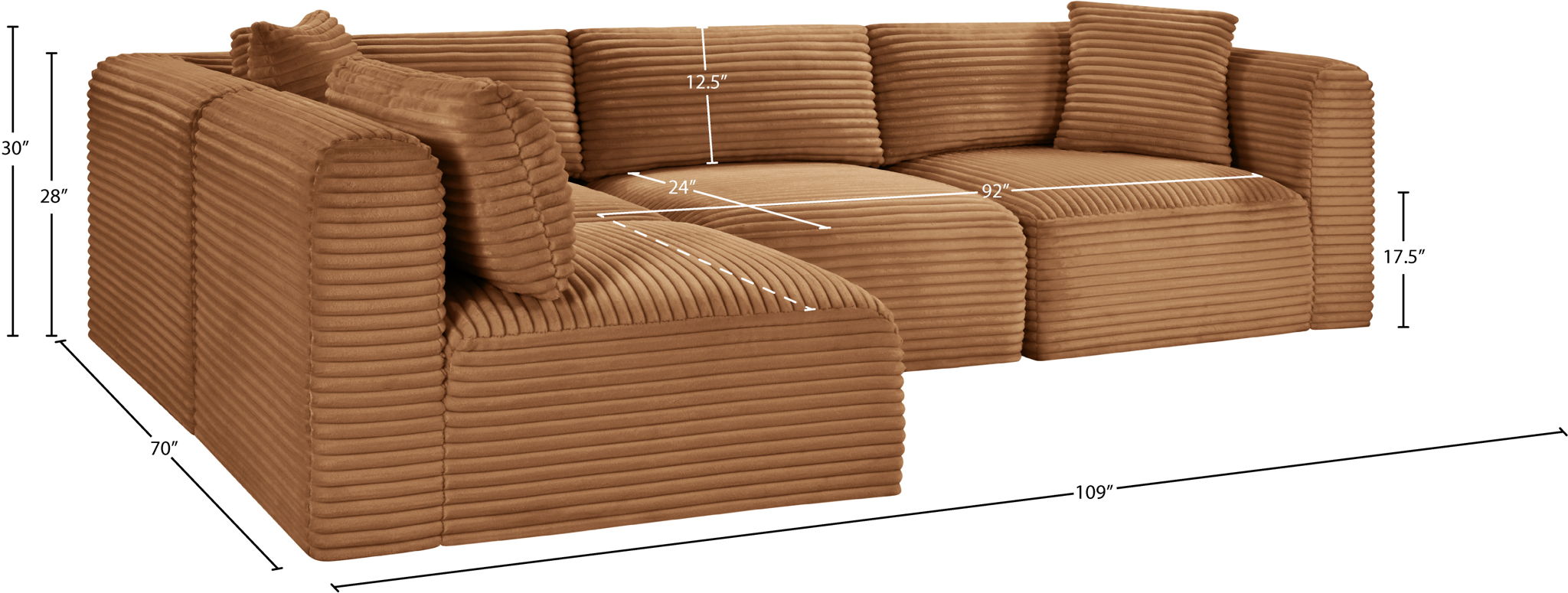 Shaggy - Fabric 4 Piece Modular Sectional - Urban Living Furniture (Los Angeles, CA)