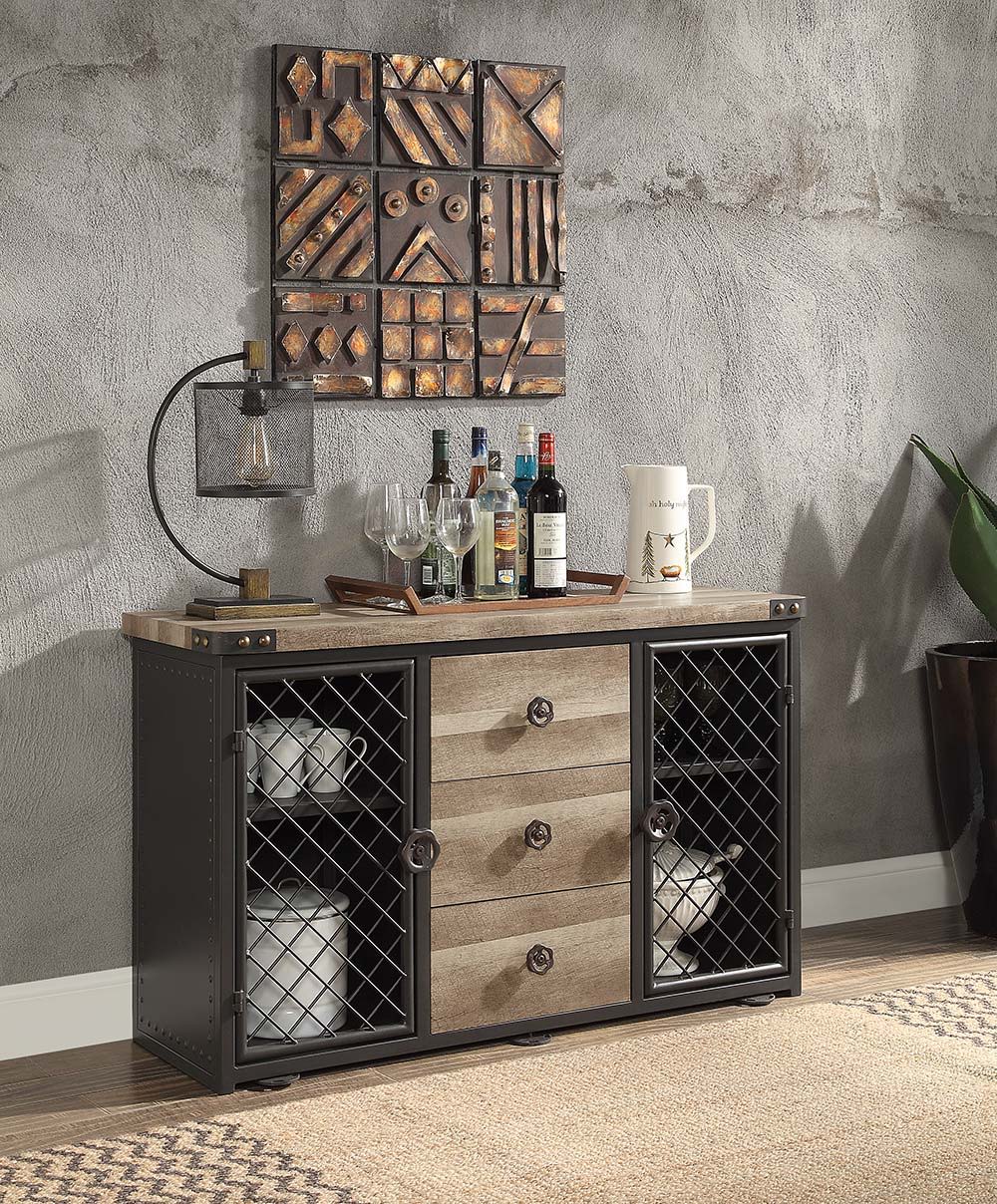 Edina - Server - Oak & Sandy Black Finish - Urban Living Furniture (Los Angeles, CA)