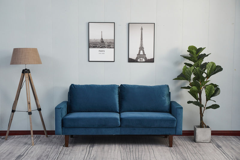 Luxurious Comfort Stationary Loveseat - Space Blue
