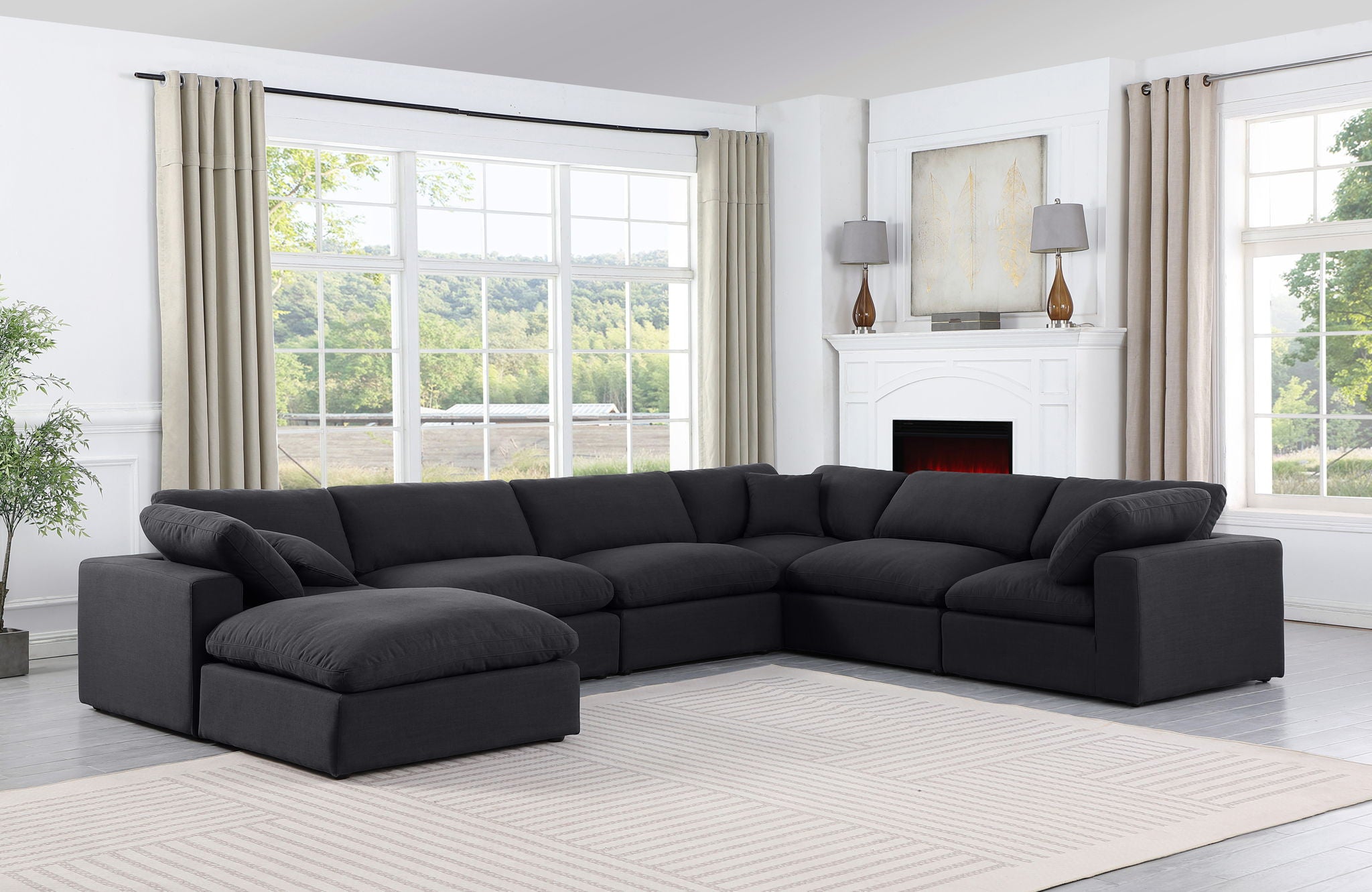 Comfy - 7 Piece Linen Modular Sectional With Chaise - Urban Living Furniture (Los Angeles, CA)