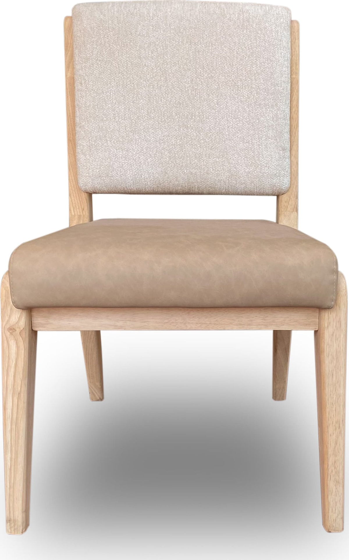 Zinnia - Upholstered Dining Chair (Set of 2) - White Sand, Buttermilk Leather And Dune Chenille