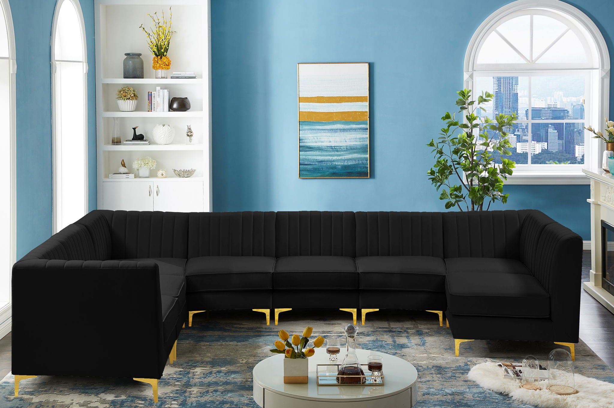Alina - 8 Piece Velvet Modular Sectional - Urban Living Furniture (Los Angeles, CA)