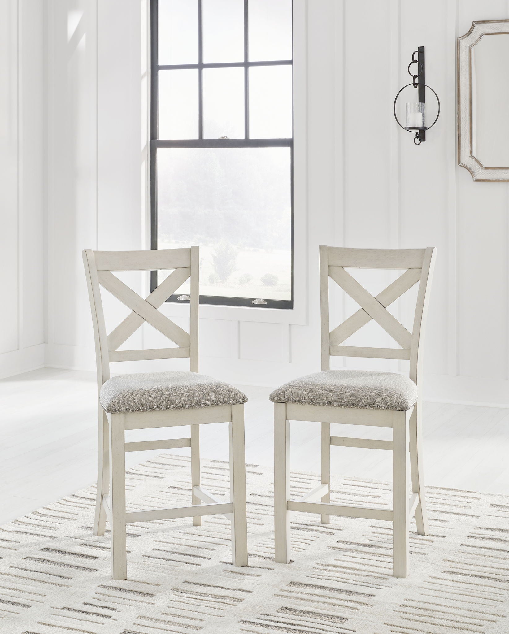 Robbinsdale - Antique White - Upholstered Barstool (Set of 2) - Urban Living Furniture (Los Angeles, CA)