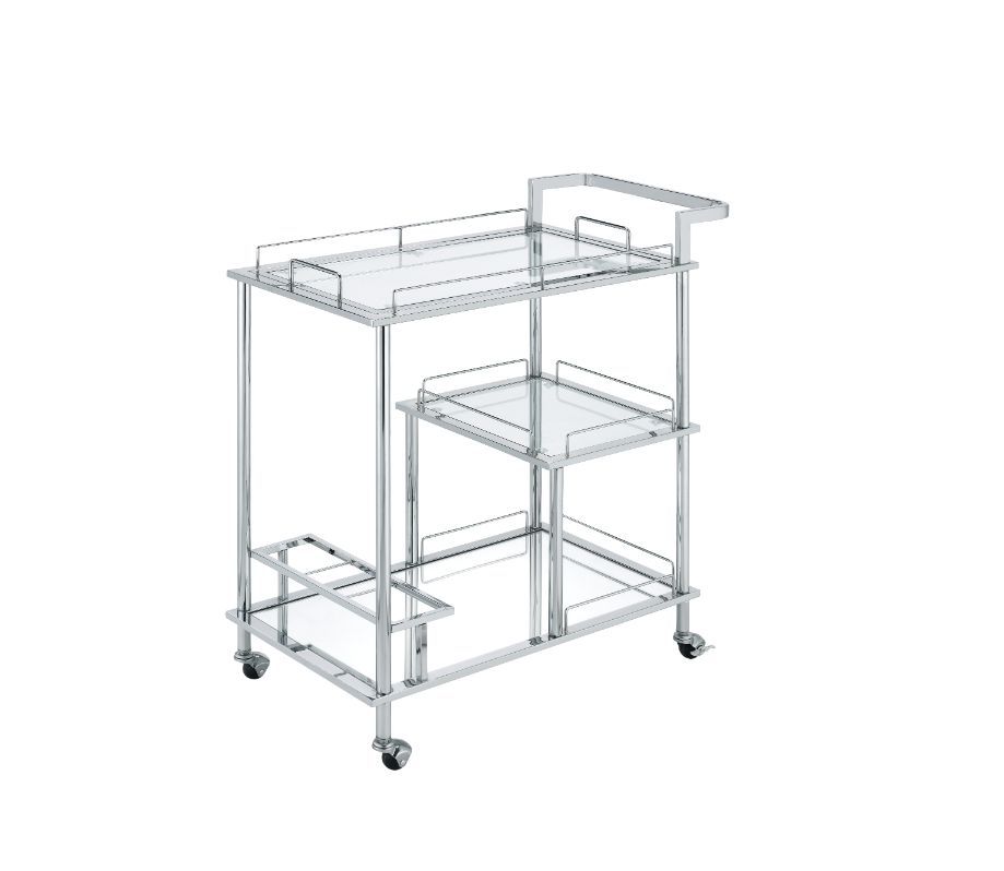 Splinter - Serving Cart - Clear Glass & Chrome Finish - Urban Living Furniture (Los Angeles, CA)