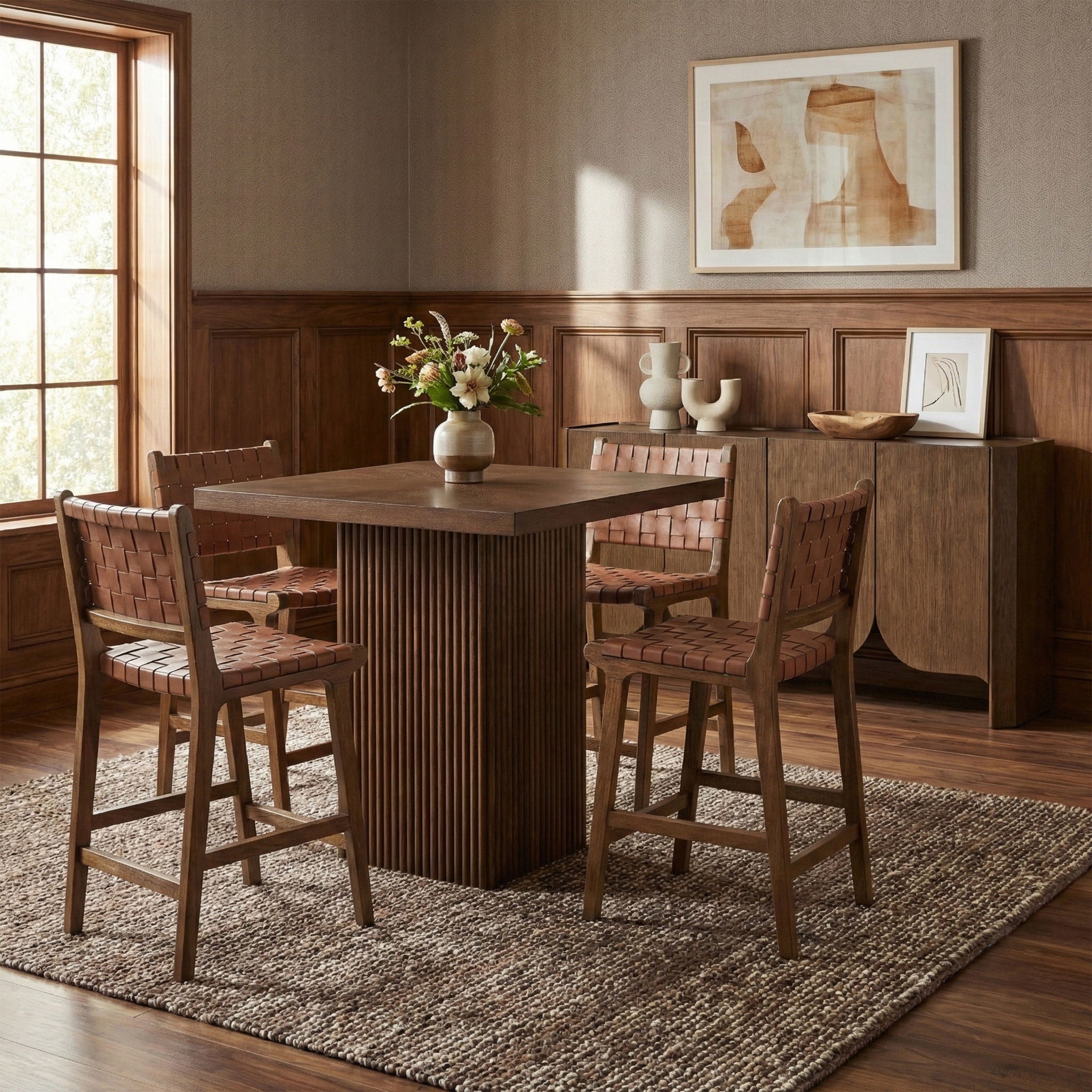 Entwine - Vegan Leather Upholstered Counter Stool - Painted Brown - Urban Living Furniture (Los Angeles, CA)