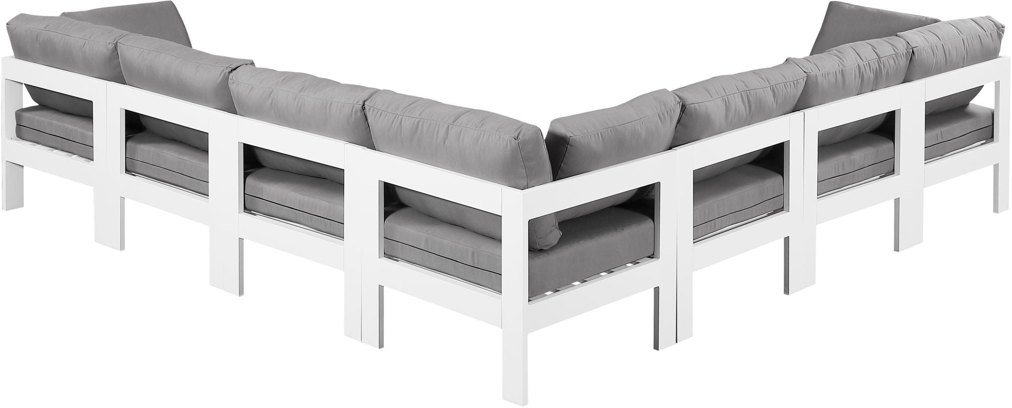 Nizuc - Outdoor Patio 7 Piece Modular Sectional With White Frame - Urban Living Furniture (Los Angeles, CA)